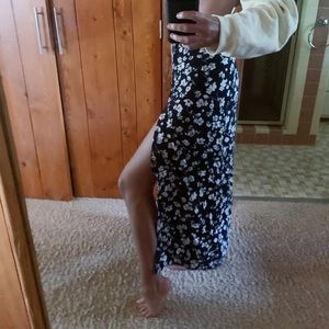 Chic Open Leg Patterned Maxi Skirt🤍